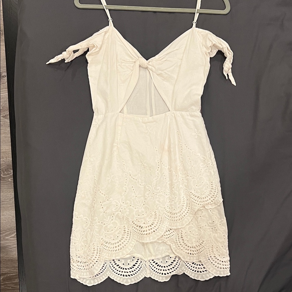 Tobi Cream Lace Mini Dress
